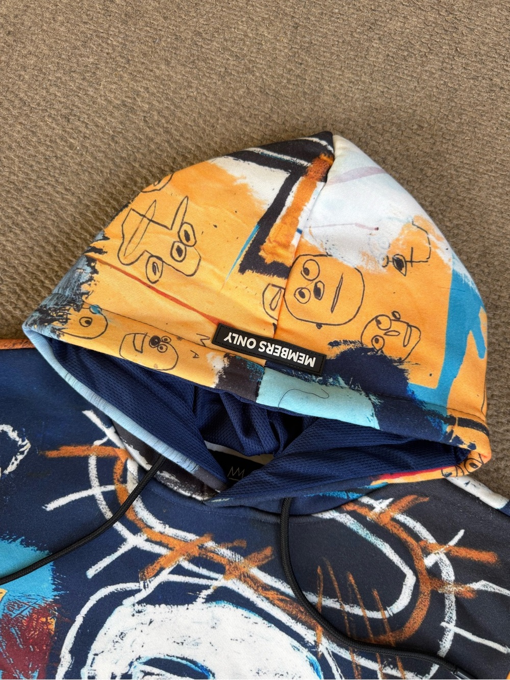 Jean-Michel Basquiat X Members Only All Over Print Graphic Sweatshirt Size Small - Picture 3 of 8